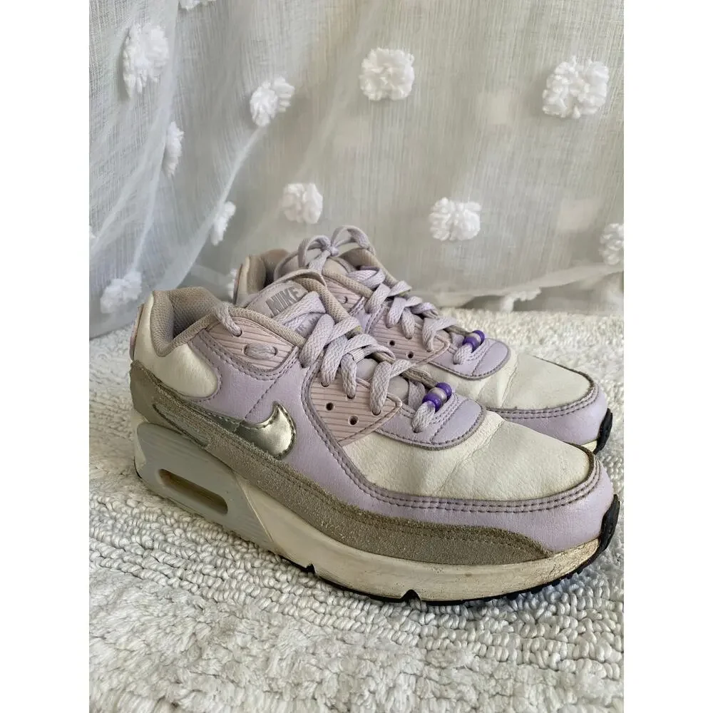 Girls Purple Nike Air Max 90 Sneakers - Size 6Y - Picture 2 of 7